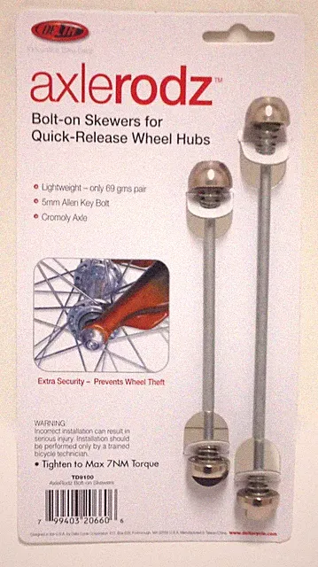 DELTA AXLERODZ AXLE RODS AXLERODS BICYCLE BIKE BOLT ON WHEEL SKEWERS SET