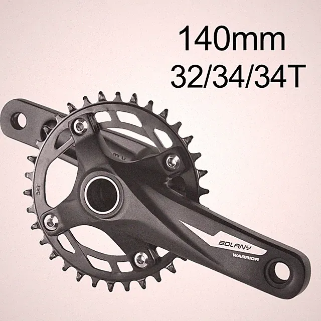Kids' Mountain Bike Crankset 140mm Hollow Crank Single Chainrings 32T 34T 36T