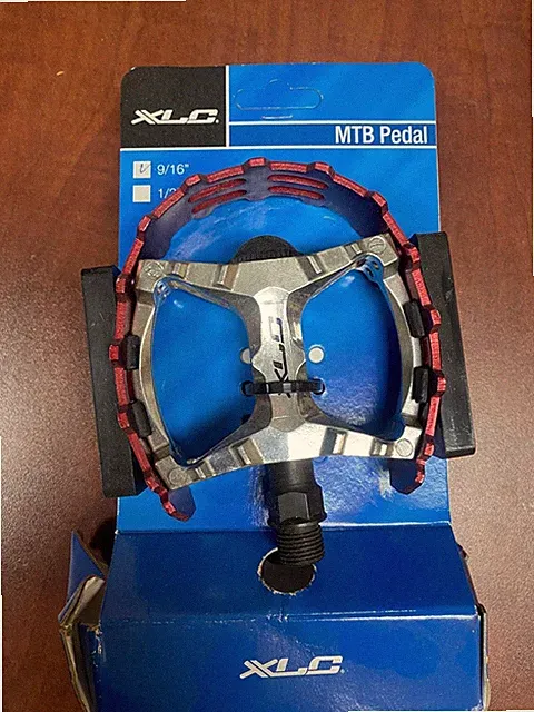 XLC [450847-03] 9/16 MTB Bike Pedal Bicycle Silver/Red